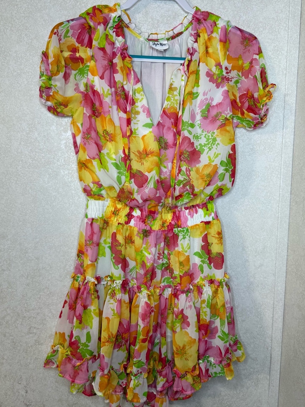 Sky To Moon Floral Ruffle Mini Dress